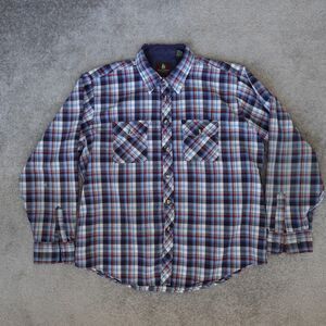 Vintage High Sierra Shirt Men's XL Blue Red Plaid Flannel Mervyns Outdoor 90s